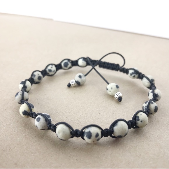 Handmade} Dalmatian Jasper w/ Silver Bracelet - Picture 3 of 4